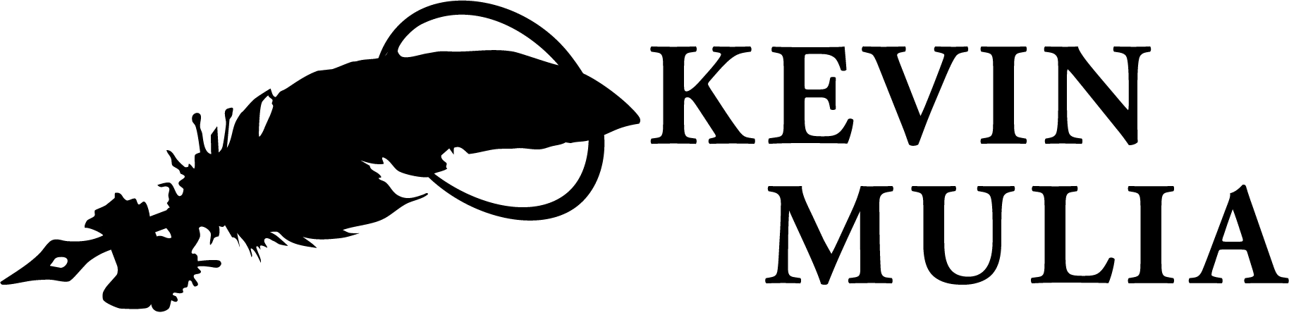 Kevin Mulia Writes logo with silhouette and text